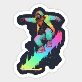 Bigfoot on a Skateboard Sticker